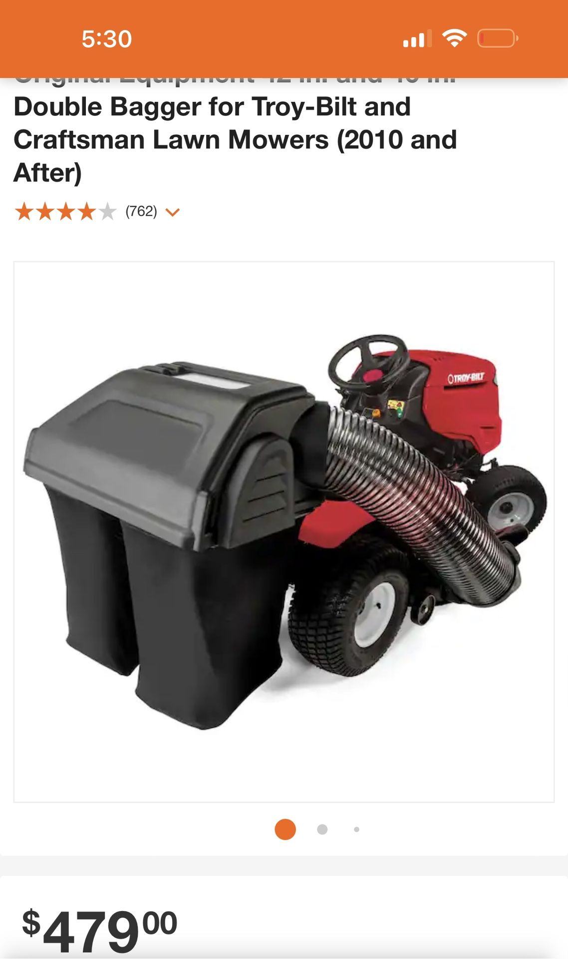 Riding Mower Double Bagger