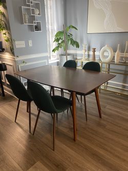 Wood Dining Table + 4 Chairs