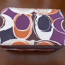 Rare Coach Sateen Scarf Print Jewelry Box, Discontinued