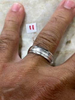 925 Sterling Silver Wedding Band  Size 11