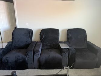3 reclining theater chairs