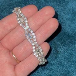 stretch glass crystal  rhinestone bracelet