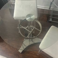 Glass Top Bar-Stool Table With 3 FREE Bar-Stools