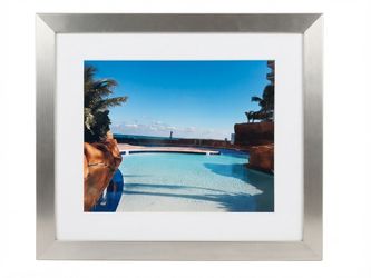 Premium Heavy-Duty 29x25 Brushed Silver Gallery Frame with Real Glass
