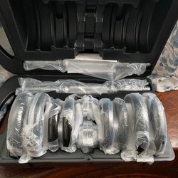 Adjustable Barbell Lifting Dumbbell Weight Set With Case 38 Pounds