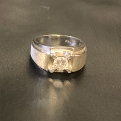 Large Solitaire Real Genuine Diamond 14K Solid Gold