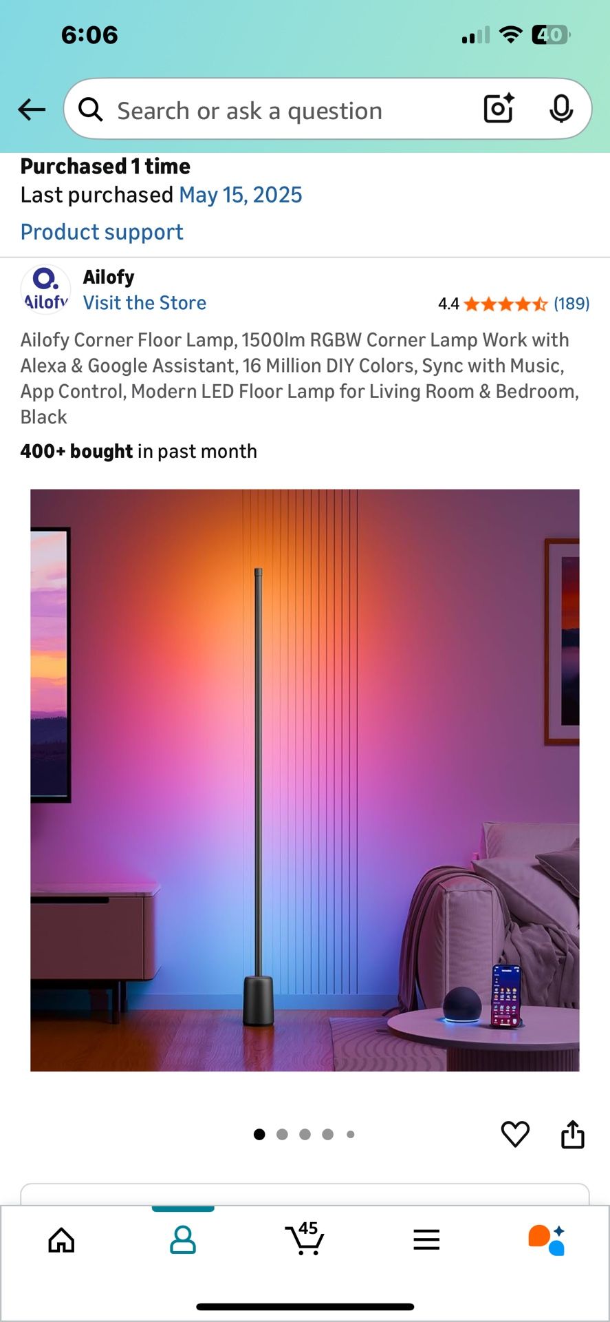 Ailofy Corner Floor Lamp €