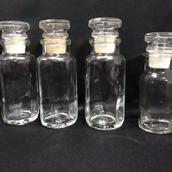 Vintage Old Fashioned Glass Spice Jars