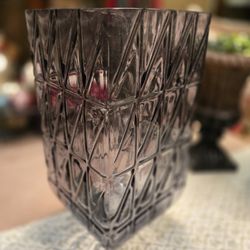 Pretty Glass Vase With Etched Designs