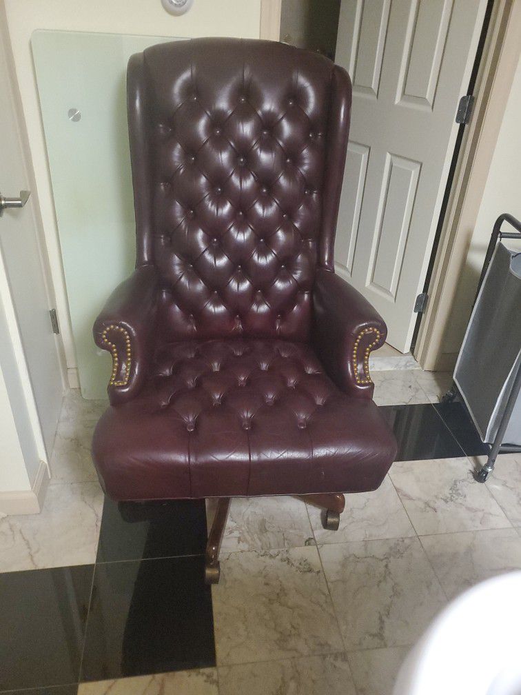 Maroon Leather Executive Chair