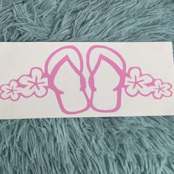 Flip Flops Flowers Decal