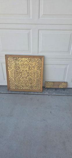 Wood gold decor with key rack
