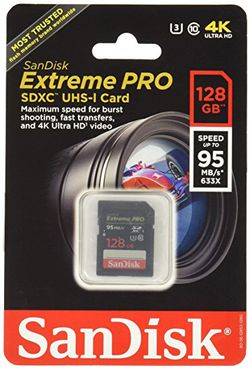 Brand New SanDisk Extreme PRO 128GB SD card for 4K UHD picture and video