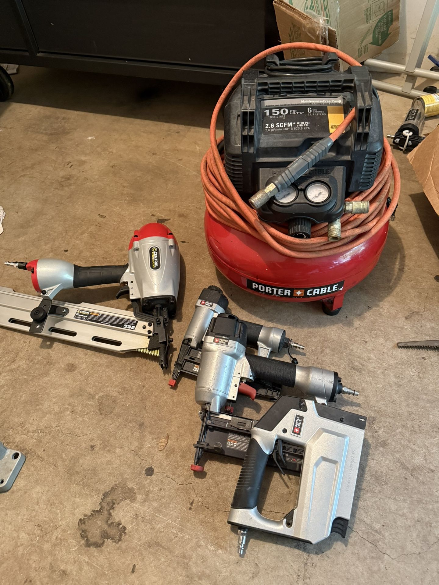 Air Compressor And Guns