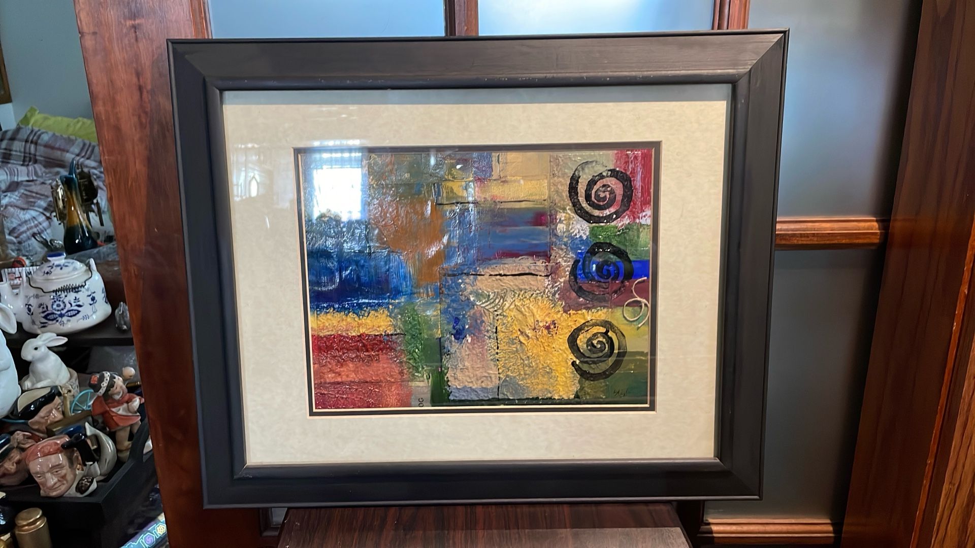 Art Framed Behind The Glass Signed Very Good Condition