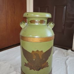 US Antique American Eagle Milk Can Hand Painted