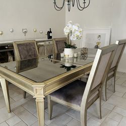 Mirrored Dining Table Set