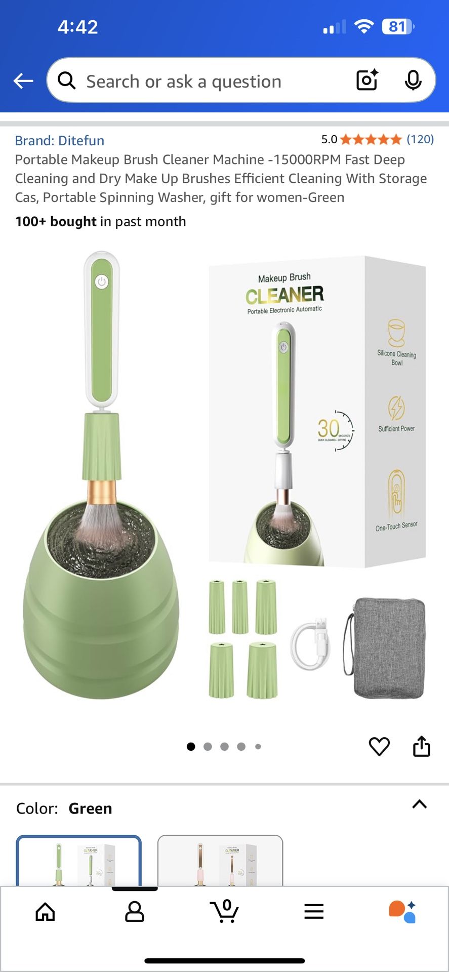 Portable Makeup Brush Cleaner Machine -15000RPM Fast Deep Cleaning and Dry Make Up Brushes Efficient Cleaning With Storage Cas, Portable Spinning Wash