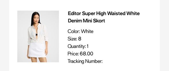 Editor Super High Waisted White Denim Mini Skort