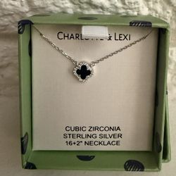 CHARLUTTE & LEXI CUBIC ZIRCONIA STERLING SILVER 16+2" NECKLACE