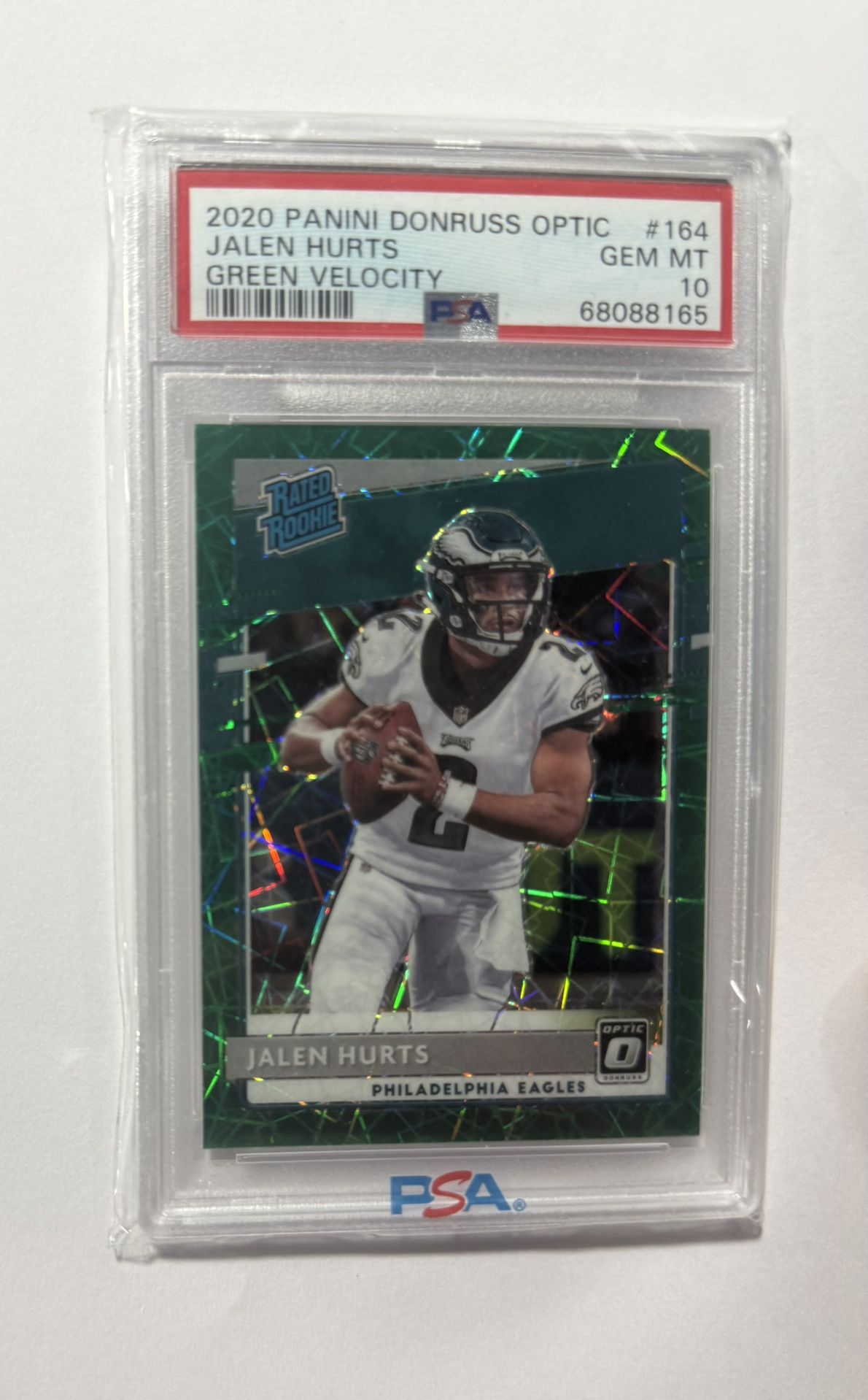 Jalen Hurts Psa 10 Green Velocity Optic Rated Rookie
