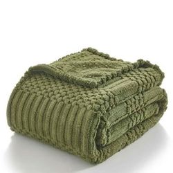Lifein Olive Green Throw Blanket 60x80 - BRAND NEW