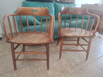 Pair of Vintage Boling Chair Co. Solid Wood Captain’s Chairs / Armchairs. Sold as a pair for $160