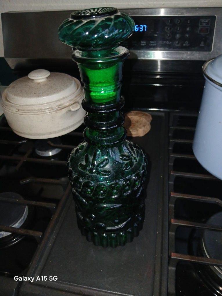 Antique Green Glass Bottle