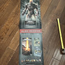 Enemy Territory Quake Wars GameStop Promo Video Game Poster Vintage