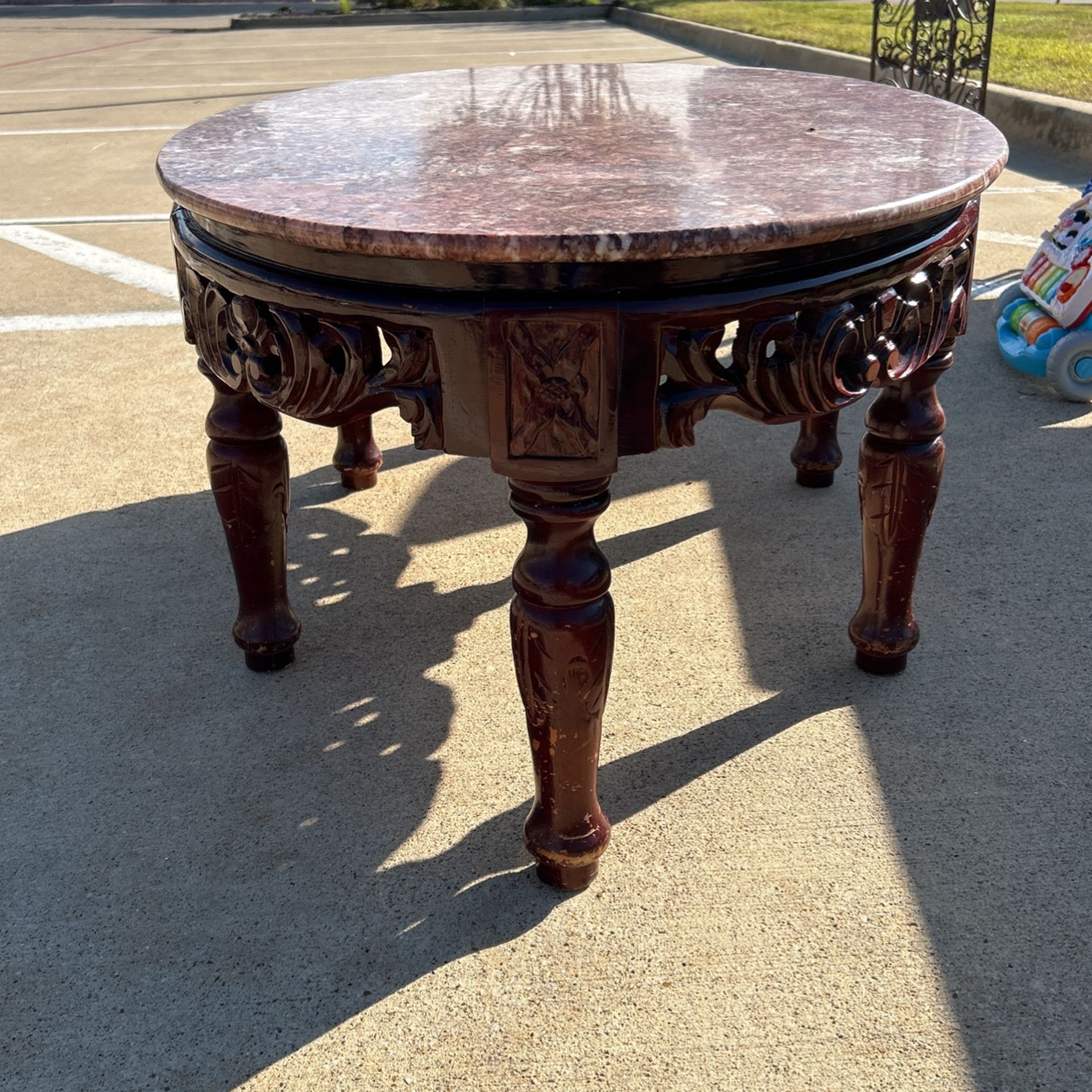 Red Marble Coffee Table