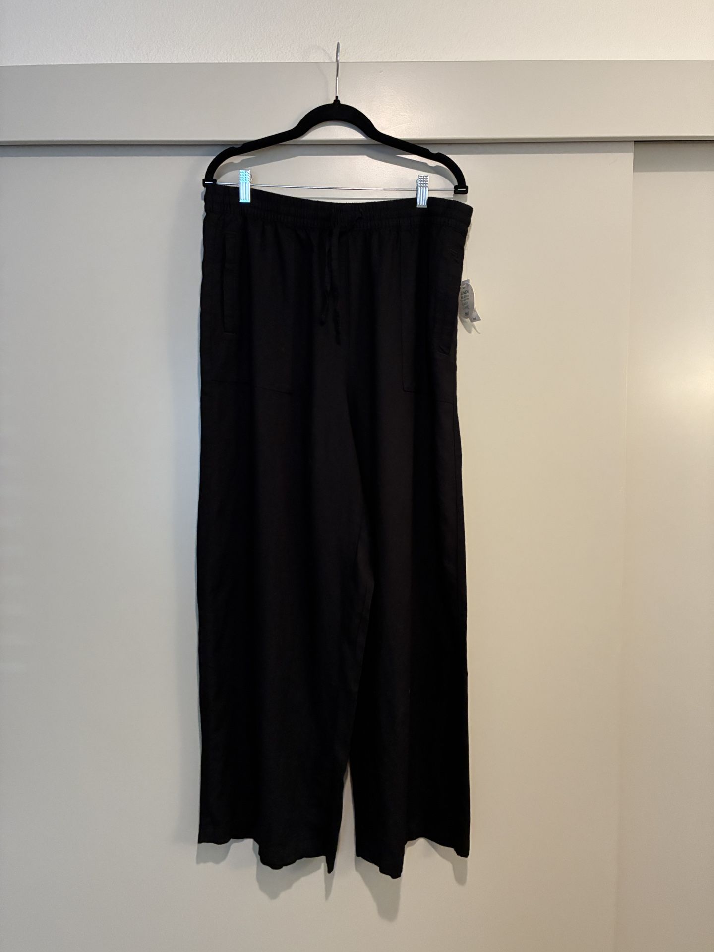 Women's Linen Pants- New- Black XL