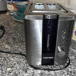 Chefman 2 Slice Pop Up Stainless Steel Toaster with Extra Wide Slots for Bagels