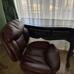 Brown Leather Desk Chair