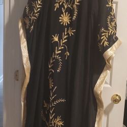Black and Gold Women's Plus Size Kaftan