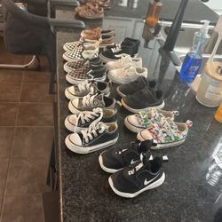 Size 5 Little Boy Shoes, Vans And Converse And More 