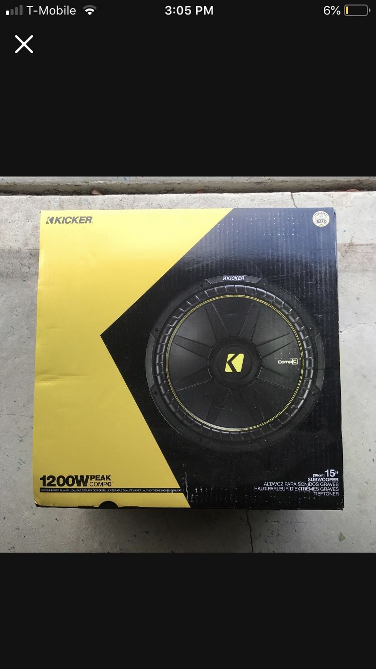 Kicker 15 Inch Subwoofer CompC 1200 Watts Max Brand New 140 Each,All Products : American Fashion Style Bags On Sale