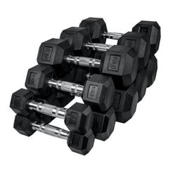 Brand New 210lbs 5-30lbs Rubber Hex Dumbbells Set FIRM PRICE
