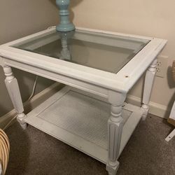 Pair Glass End Tables 
