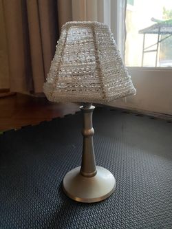 Tea light candle holder with beautiful beaded lamp shade