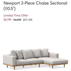 West elm - NewPort 2-Piece chaise sectional 