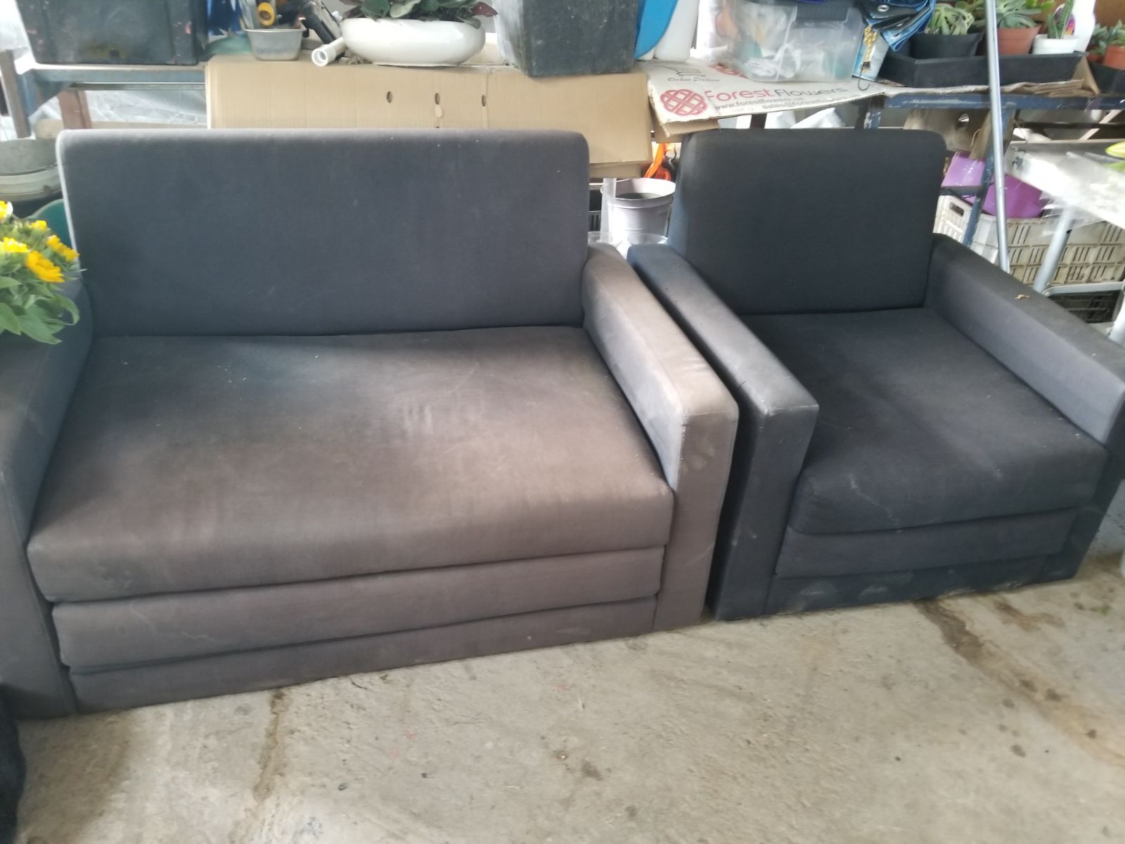 Two black couches