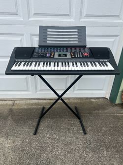 Casio CTK – 518 Keyboard. Works perfectly with batteries, don’t have the power supply.   Great for the beginner or someone who just wants to explore p