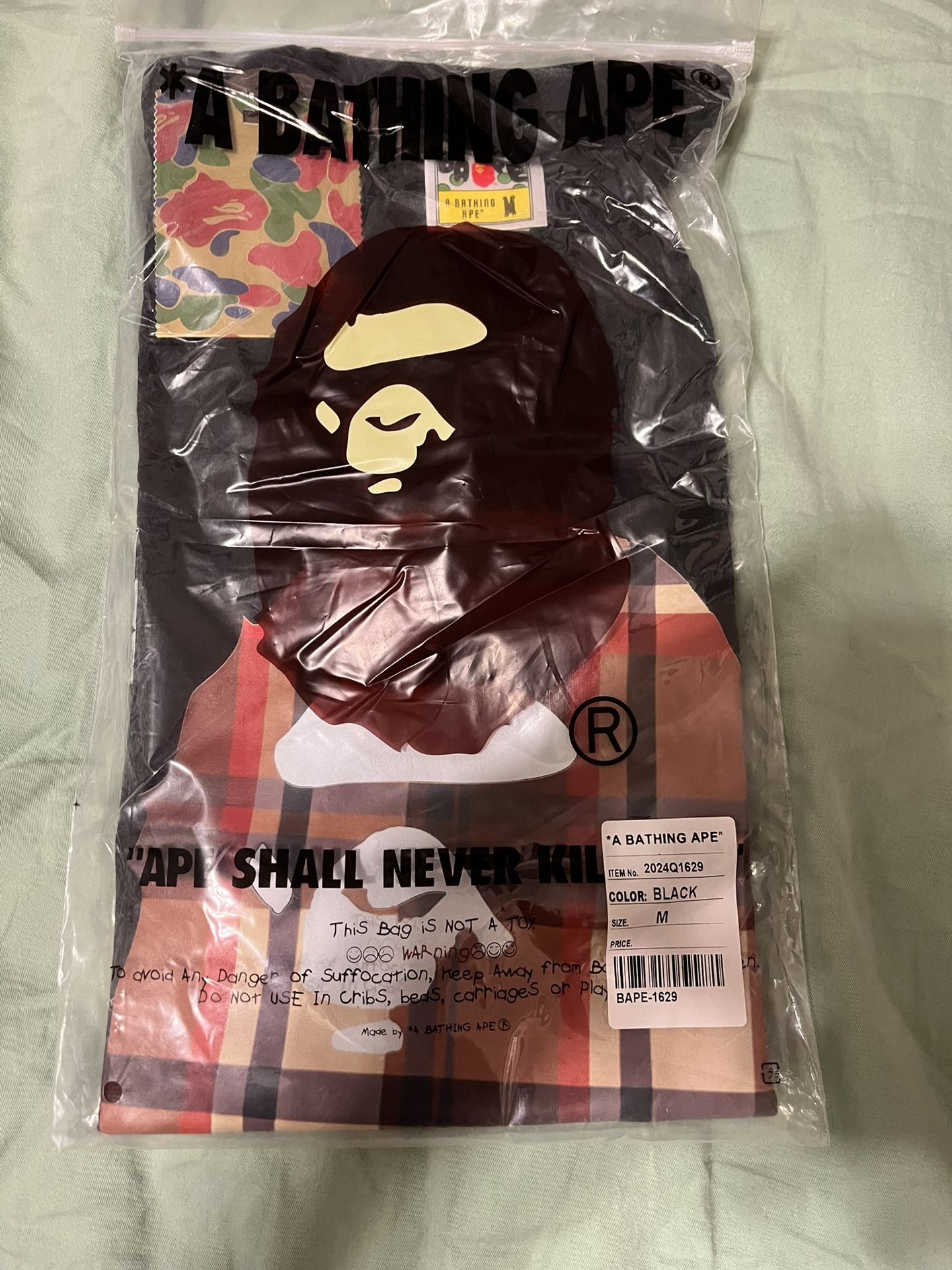 Two Medium Burberry Bape Shirts For Sale