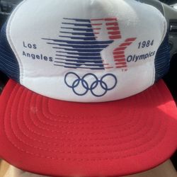 . Rare Vintage 1984 Pom Pom Hat Los Angeles Olympics Snapback Mesh Cap USA