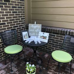 Bistro Table And Chair Set (cushions Included)
