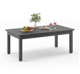 42'' Outdoor Coffee Table,Rectangle Patio Table for Outside, HDPS, Dark Gray