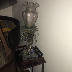  Antique lamp with crystals