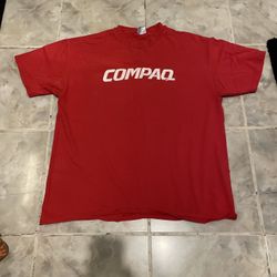 Vintage Compaq Computers T-Shirt Hanes Crew Neck Red Short Sleeve Men’s XL
