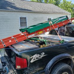 24ft Fiberglass Extension Ladder And 6ft Fiberglass Step Ladder 
