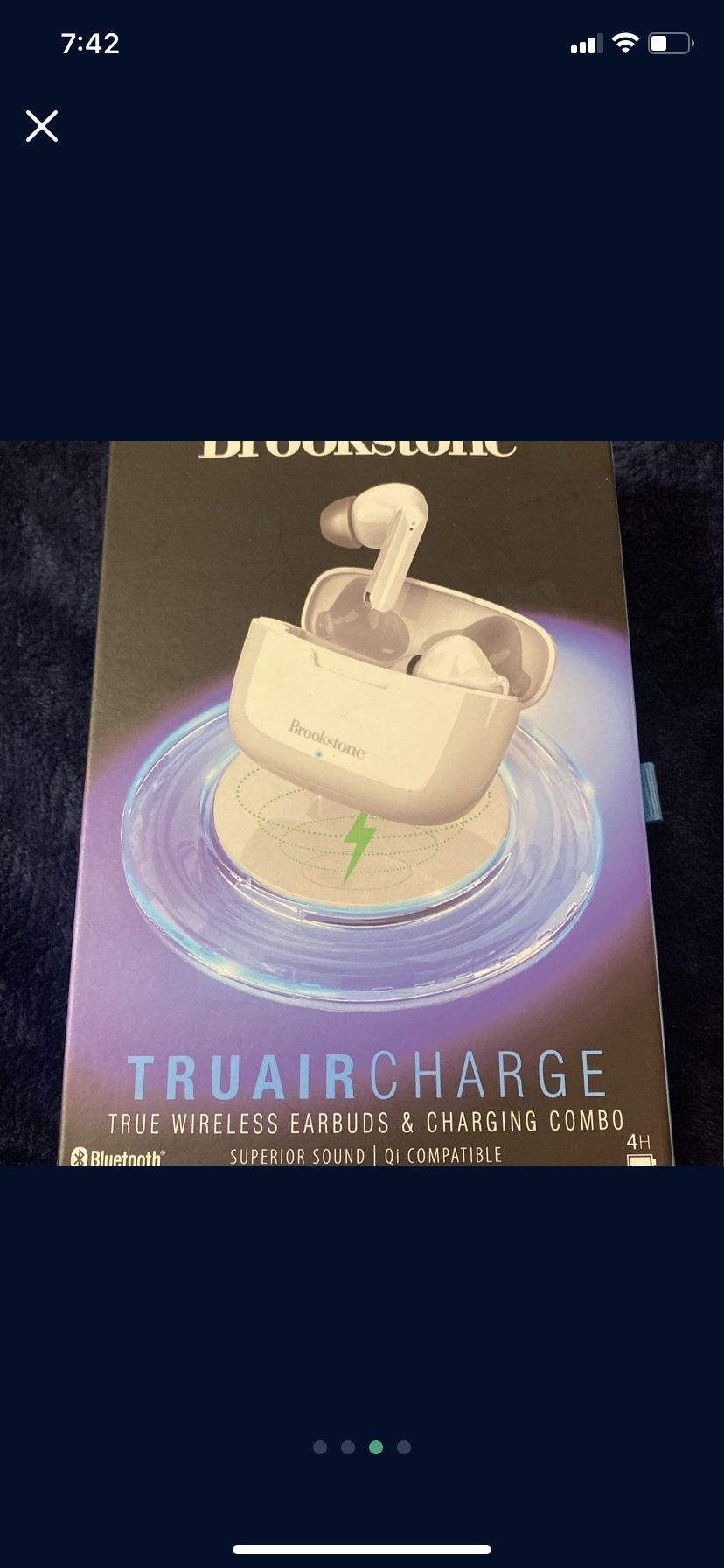 Brookstone Truair Charge Wireless earbuds